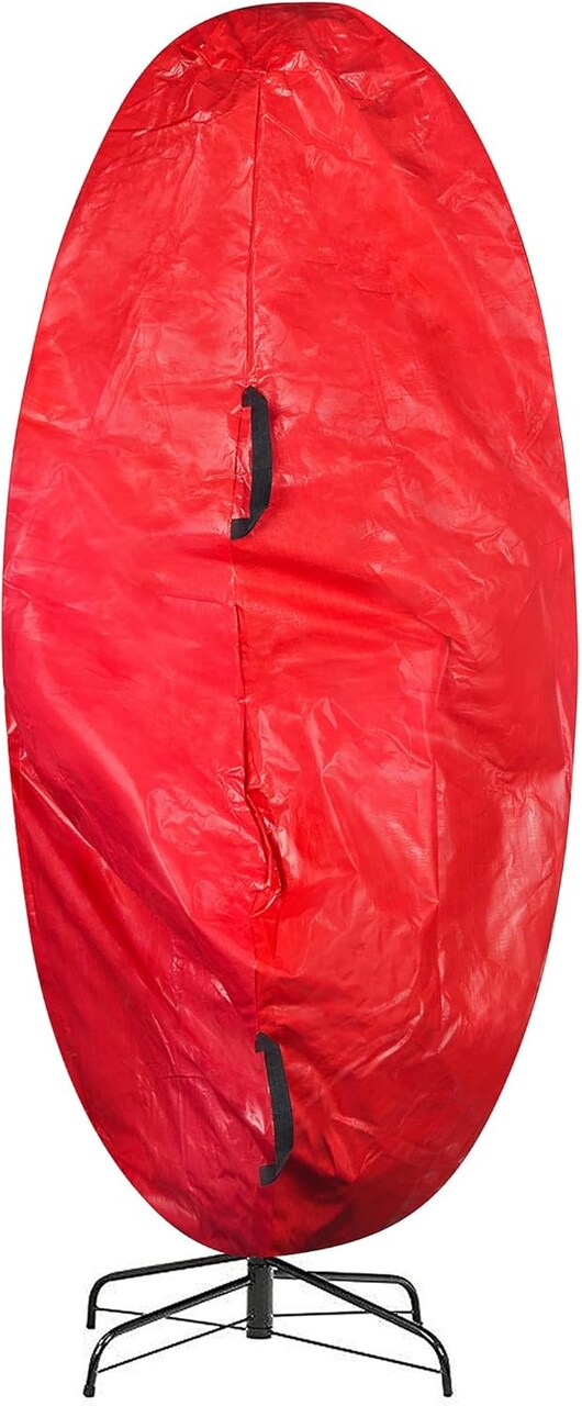 Premium Christmas Tree Cover (Red with Black Handles) 12"L x 2"W x 59"H